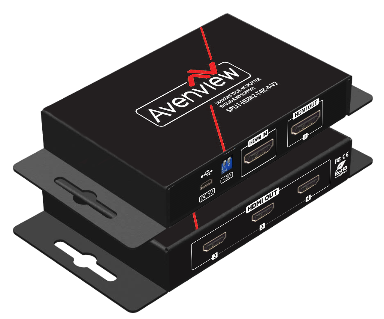 1x4 HDMI TRUE 4K@60 SPLITTER WITH EDID & HD SUPPORT - Avenview