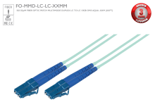 50/125µm Fiber Optic Patch Multimode Duplex LC to LC 10Gb OM3 Aqua