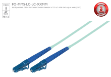 50/125µm Fiber Optic Patch Multimode Simplex LC to LC 10Gb OM3 Aqua