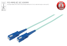 50/125µm Fiber Optic Patch Multimode Simplex SC to SC 10Gb OM3 Aqua